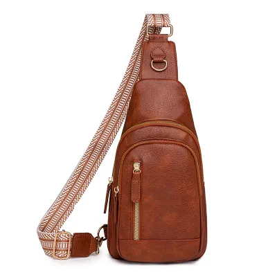 Women Fashion Casual Pu Soft Leather Chest Bag