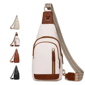 Women Fashion Casual Pu Soft Leather Chest Bag