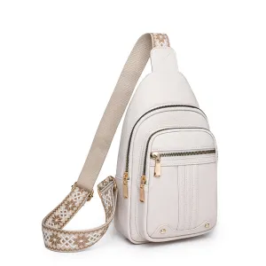 Women Fashion Casual Solid Color Pu Soft Leather Cross Multi-Layer Chest Bag