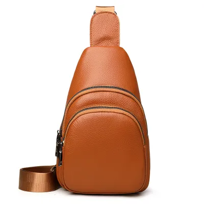 Women Fashion Casual Retro Solid Color Chest Bag
