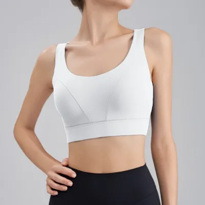 Women Fashion Solid Color High Strength U-Back Sports Bra