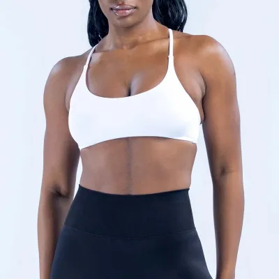 Women Fashion Sexy Solid Color Cross Neck Sports Yoga Bra