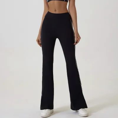 Women Fashion Casual High Waist Tight Naked Yoga Split Pants