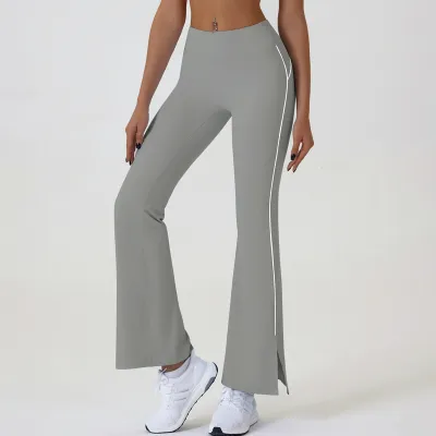 Women Fashion Casual High Waist Tight Naked Yoga Split Pants