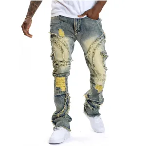 Men'S Fashion Stitching Stretch Micro Stretch Skinny Jeans