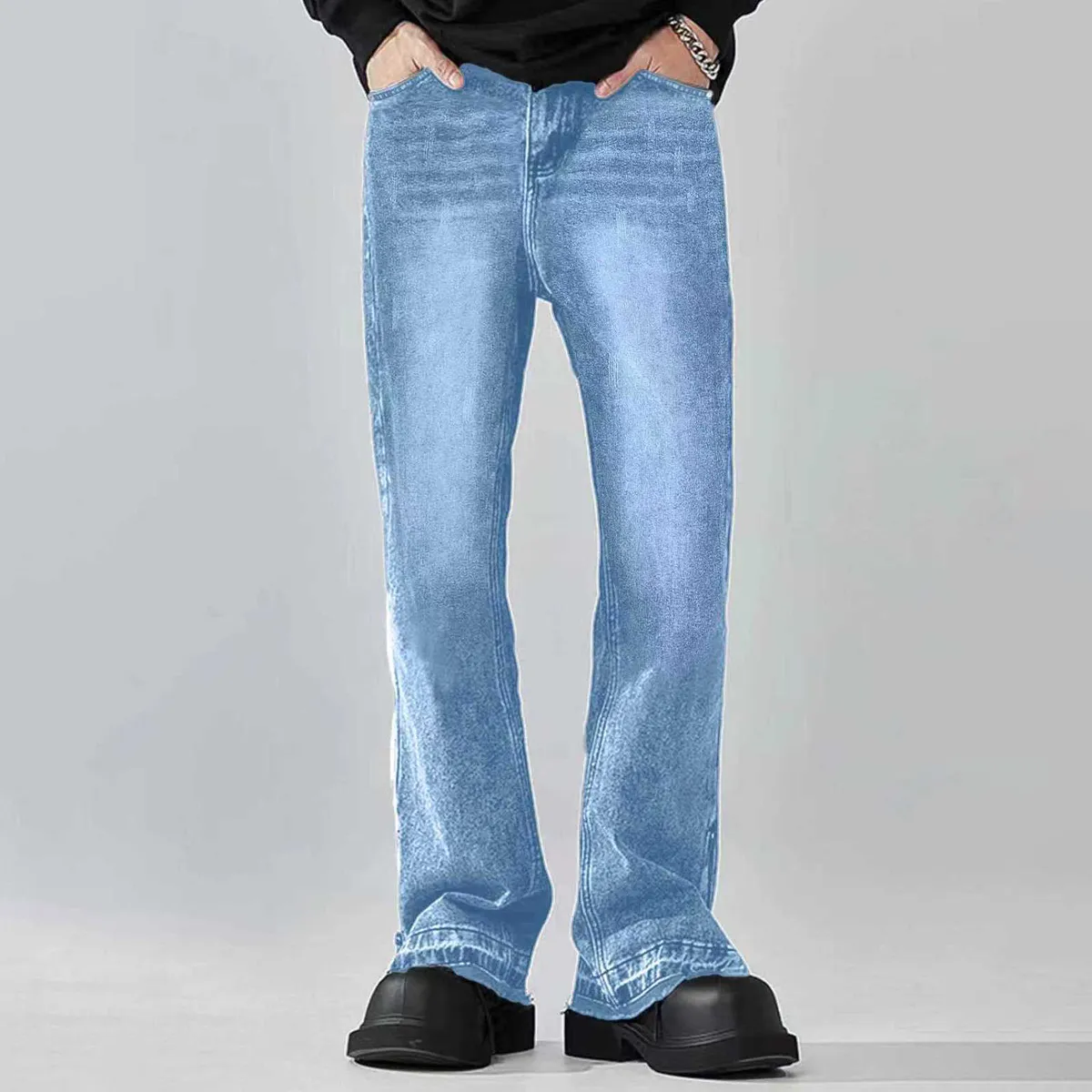 Men'S Fashion Casual Spring And Summer Straight Jeans