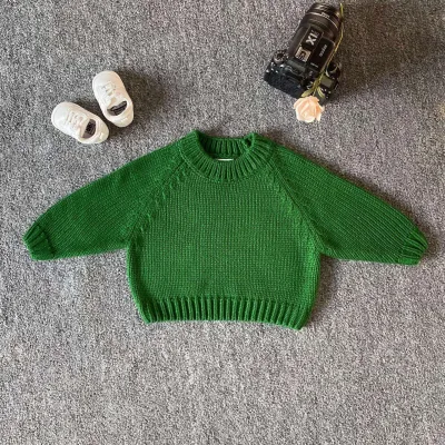 Women Fashion Casual Solid Color Round-Neck Long-Sleeve Knitted Sweater