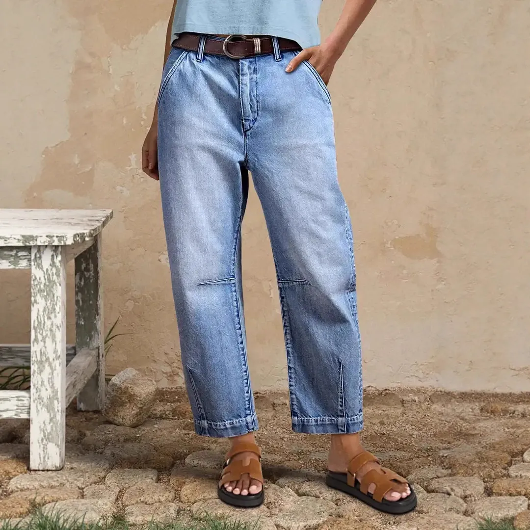 Women Fashion Casual Spring And Summer Straight Jeans