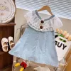 Lace Denim dress