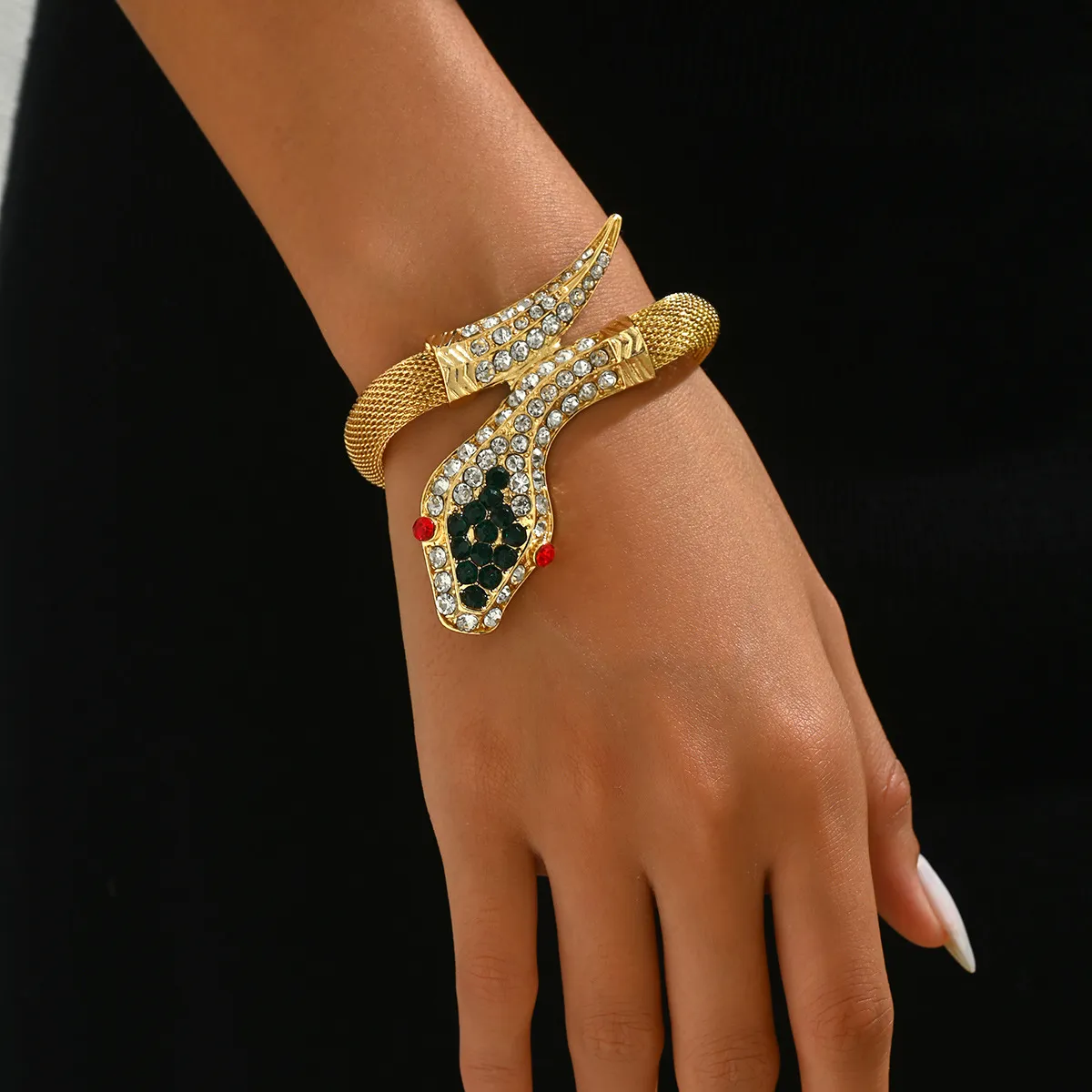 Women Fashion Rhinestone Snake Bracelet