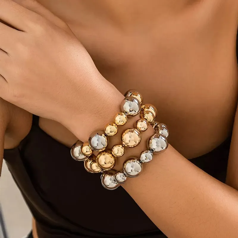 Women Fashion Exaggerated Punk Color Contrast Bracelet