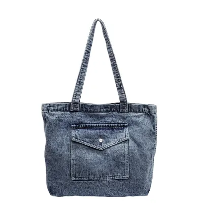 Women Fashion Casual Large Capacity Portable Denim Shoulder Bag