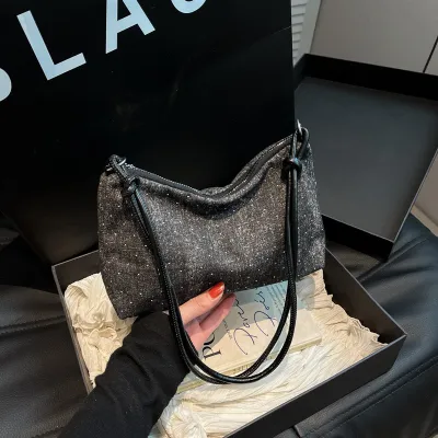Women Fashion Casual Simple Portable Denim Shoulder Bag