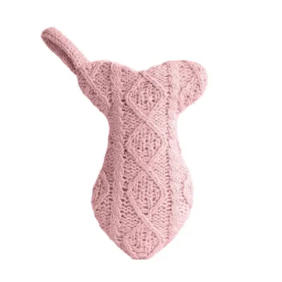 Christmas Fashion Cute Solid Color Knitted Stocking Christmas Tree Decorations Gift Bag