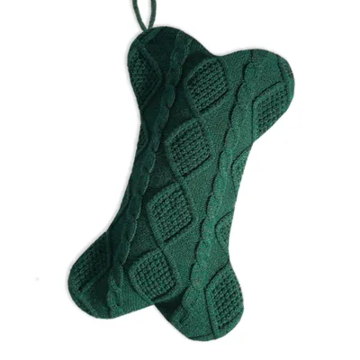Christmas Fashion Cute Solid Color Knitted Stocking Christmas Tree Decorations Gift Bag