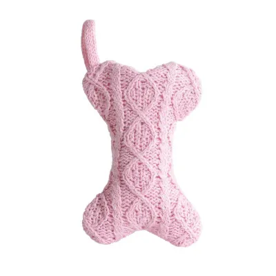 Christmas Fashion Cute Solid Color Knitted Stocking Christmas Tree Decorations Gift Bag