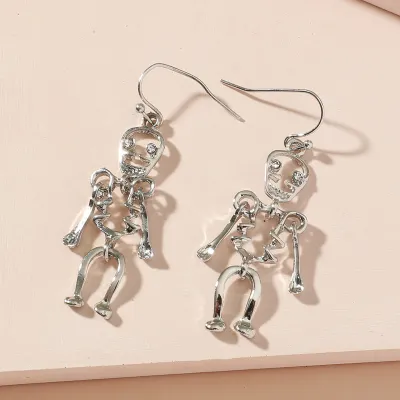 Halloween Women Fashion Exaggerated Funny Spider Skull Earrings