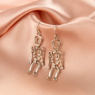 Halloween Women Fashion Exaggerated Funny Spider Skull Earrings
