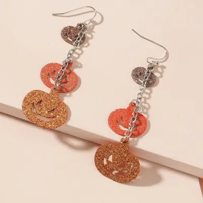 Halloween Women Fashion Exaggerated Funny Spider Skull Earrings