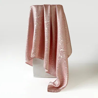 Women Fashion Dark Pattern Jacquard 90cm Square Silk Scarf