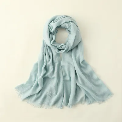 Women Fashion Casual Spring And Summer Solid Color Cotton And Linen Scarf