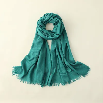 Women Fashion Casual Spring And Summer Solid Color Cotton And Linen Scarf