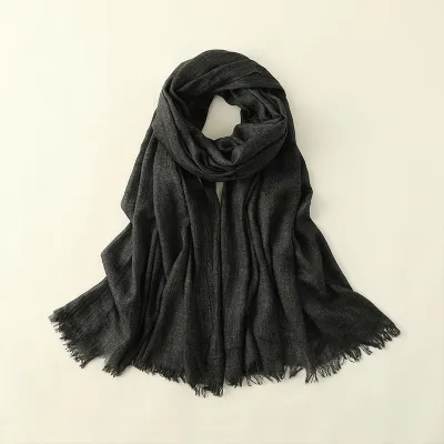 Women Fashion Casual Spring And Summer Solid Color Cotton And Linen Scarf
