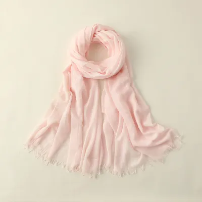 Women Fashion Casual Spring And Summer Solid Color Cotton And Linen Scarf