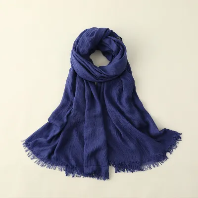 Women Fashion Casual Spring And Summer Solid Color Cotton And Linen Scarf