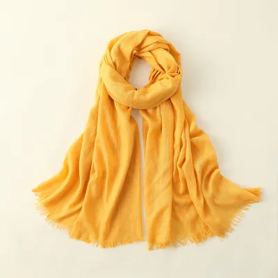 Women Fashion Casual Spring And Summer Solid Color Cotton And Linen Scarf