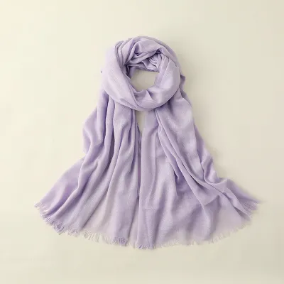 Women Fashion Casual Spring And Summer Solid Color Cotton And Linen Scarf