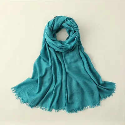 Women Fashion Casual Spring And Summer Solid Color Cotton And Linen Scarf