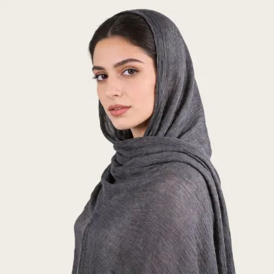 Women Fashion Casual Solid Color Pleated 100%Viscose Long Hijab Scarf