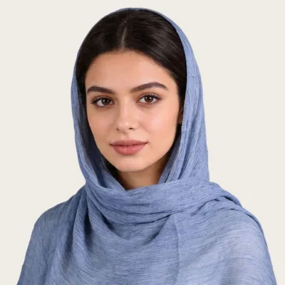 Women Fashion Casual Solid Color Pleated 100%Viscose Long Hijab Scarf