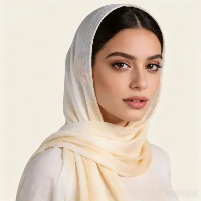 Women Fashion Casual Solid Color Pleated 100%Viscose Long Hijab Scarf