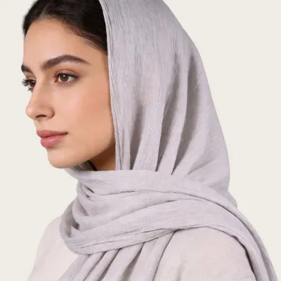 Women Fashion Casual Solid Color Pleated 100%Viscose Long Hijab Scarf