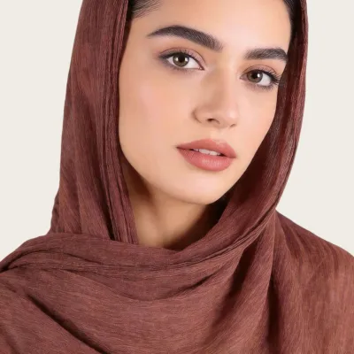Women Fashion Casual Solid Color Pleated 100%Viscose Long Hijab Scarf