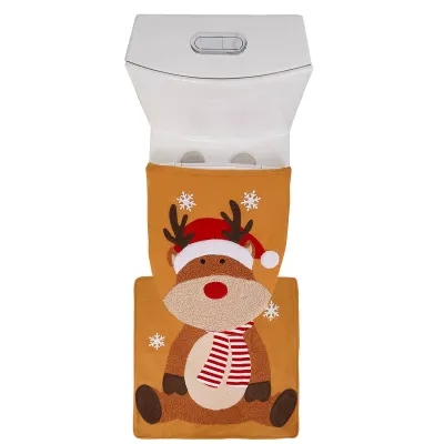 Christmas Creative Decoration Dwarf Faceless Toilet Layout Set