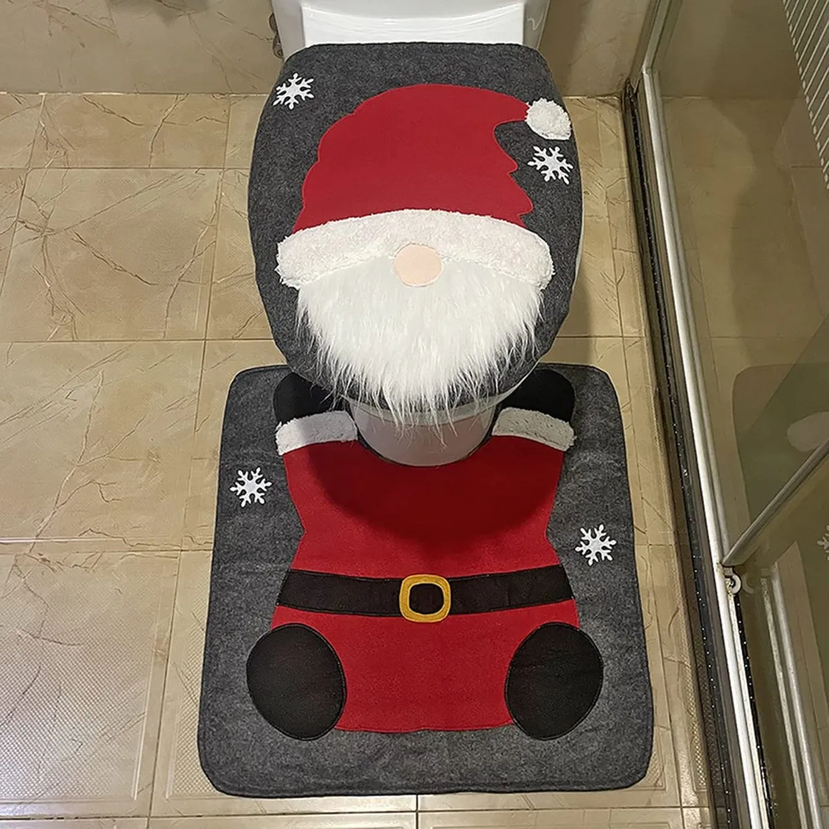 Christmas Creative Decoration Dwarf Faceless Toilet Layout Set