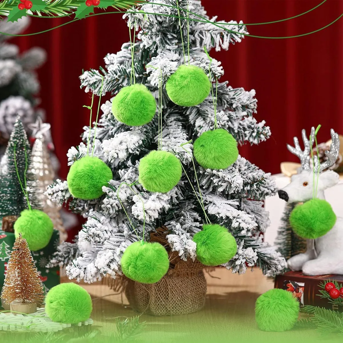 Christmas Plush Ball Decorations 12pcs-Set