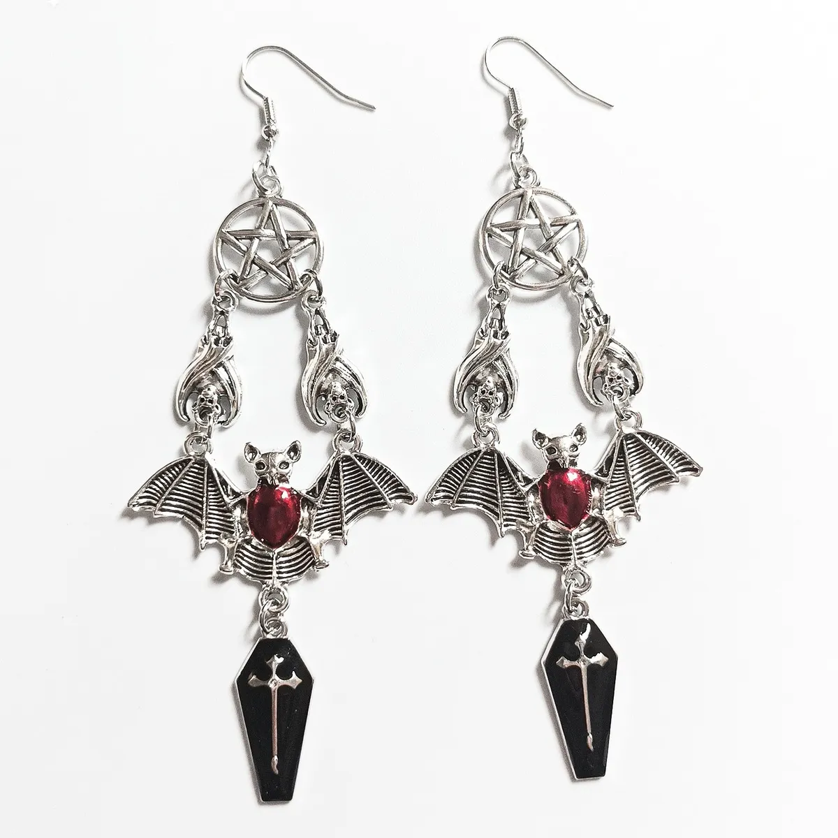 Halloween Women Fashion Retro Hip Hop Punk Gothic Bat Vampire Earrings