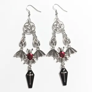 Halloween Women Fashion Retro Hip Hop Punk Gothic Bat Vampire Earrings