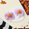 Pumpkin Purple Bow Pair Clip -2Pcs