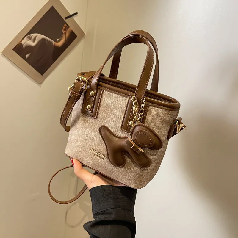 Women Fashion Casual Retro Bucket Handbag