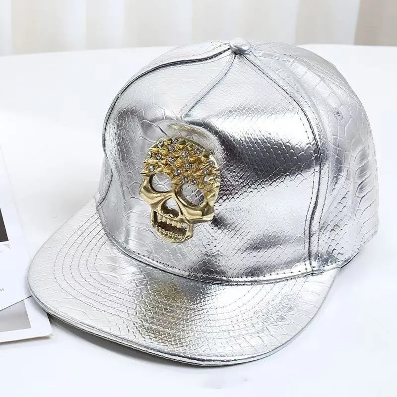 Fashion Casual Crocodile Pattern Skull Big Brim Baseball Cap