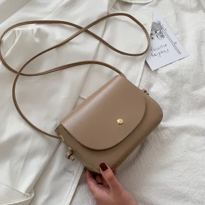 Women Fashion Casual Simple Solid Color Small Square Crossbody Bag