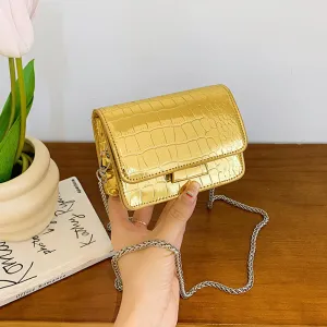 Women Fashion Casual Solid Color Small Square Mini Crossbody Bag
