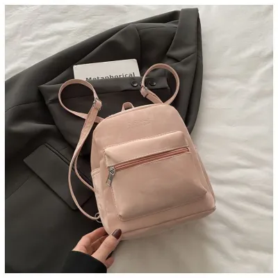 Women Fashion Casual Simple Solid Color Mini Backpack