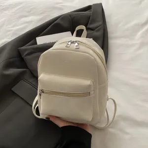Women Fashion Casual Simple Solid Color Mini Backpack