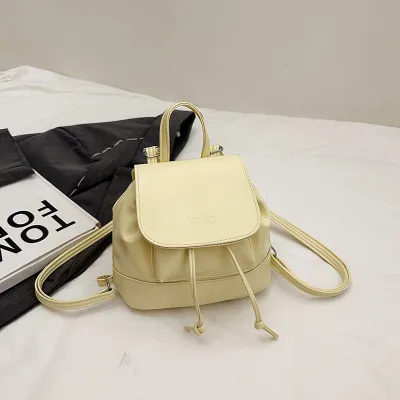 Women Fashion Casual Solid Color Portable Bucket Backpack